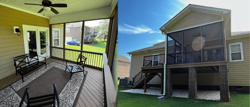 inside and outside screened in porch